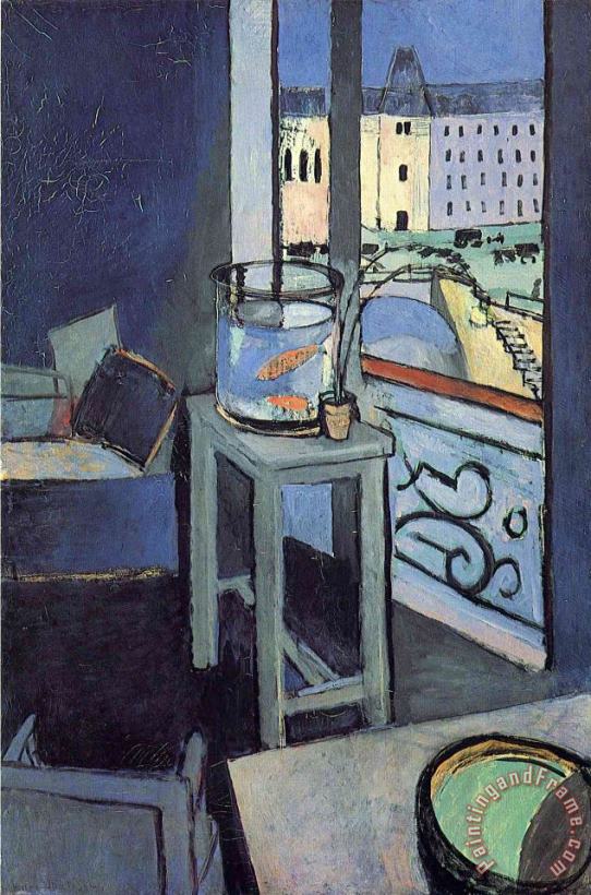 Interior with a Bowl with Red Fish 1914 painting - Henri Matisse Interior with a Bowl with Red Fish 1914 Art Print