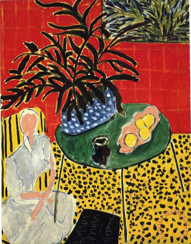 Interior with Black Fern 1948 painting - Henri Matisse Interior with Black Fern 1948 Art Print