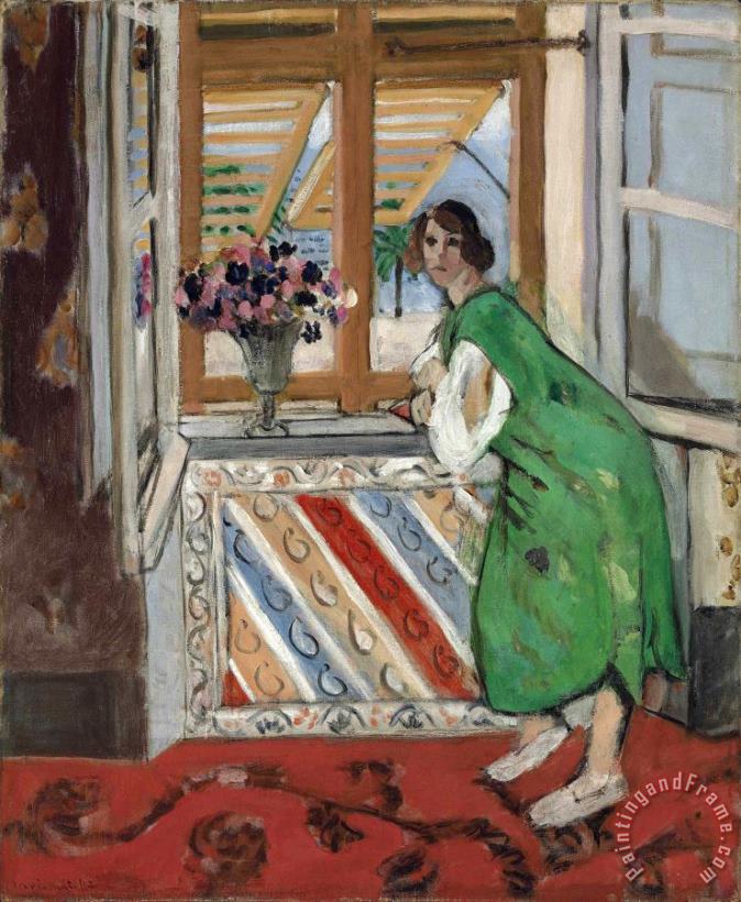 Jeune Fille a La Mauresque, Robe Verte painting - Henri Matisse Jeune Fille a La Mauresque, Robe Verte Art Print