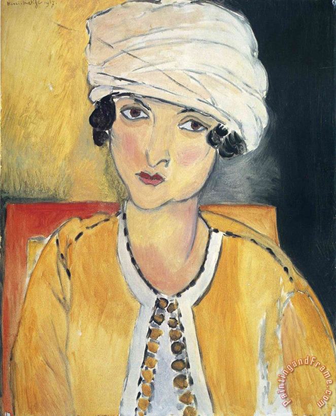 Lorette with Turban And Yellow Vest 1917 painting - Henri Matisse Lorette with Turban And Yellow Vest 1917 Art Print