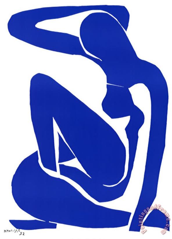 Nu Bleu I C 1952 painting - Henri Matisse Nu Bleu I C 1952 Art Print
