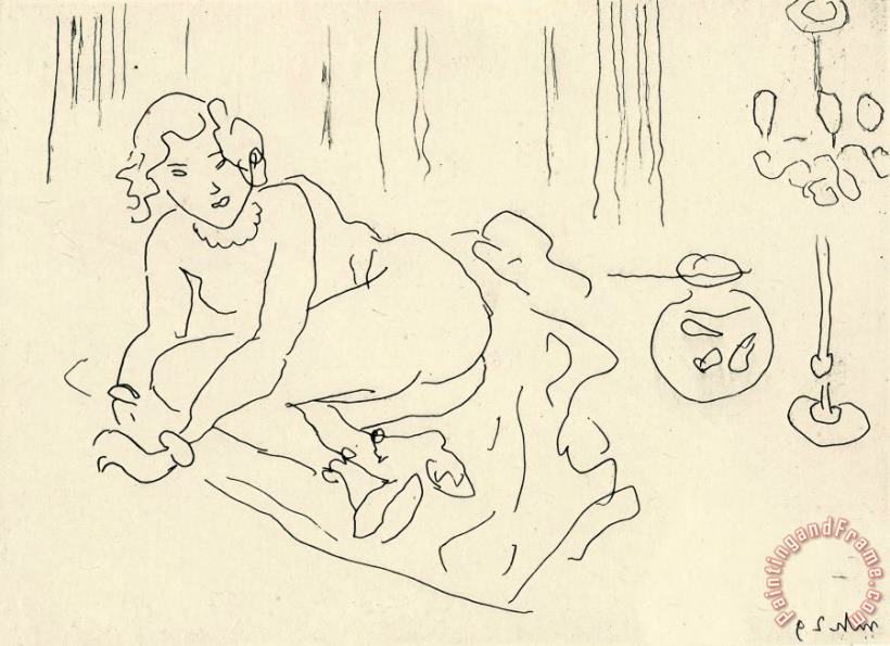 Henri Matisse Nu Couche, Interieur a La Lampe Venitienne, 1929 Art Painting