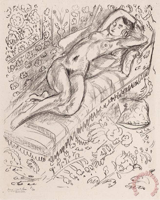 Henri Matisse Nu Sur Chaise De Repos Sur Fond Moucharabieh, 1922 Art Print