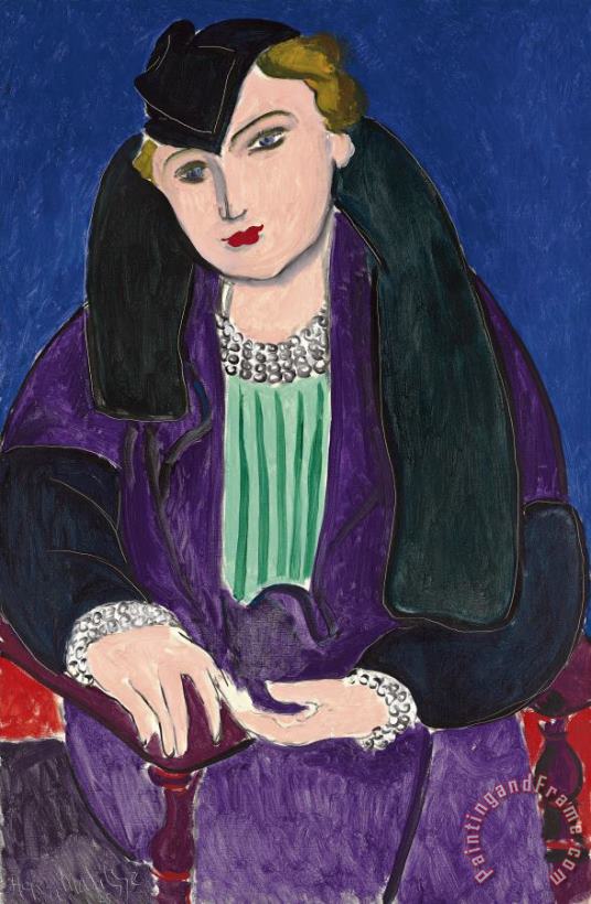 Henri Matisse Portrait Au Manteau Bleu Art Print