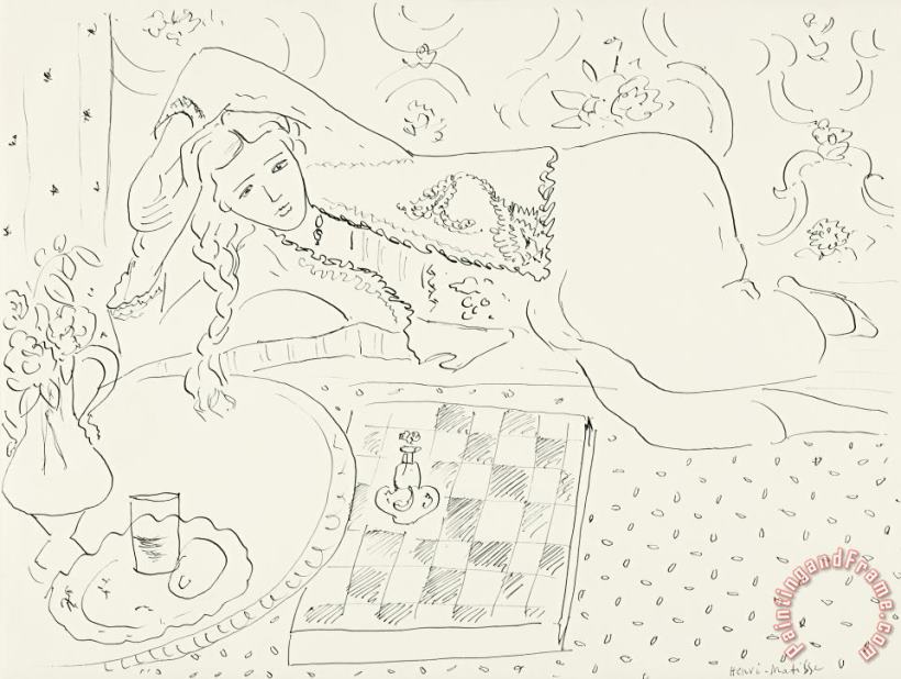 Henri Matisse Reclining Odalisque with Checkerboard Art Print