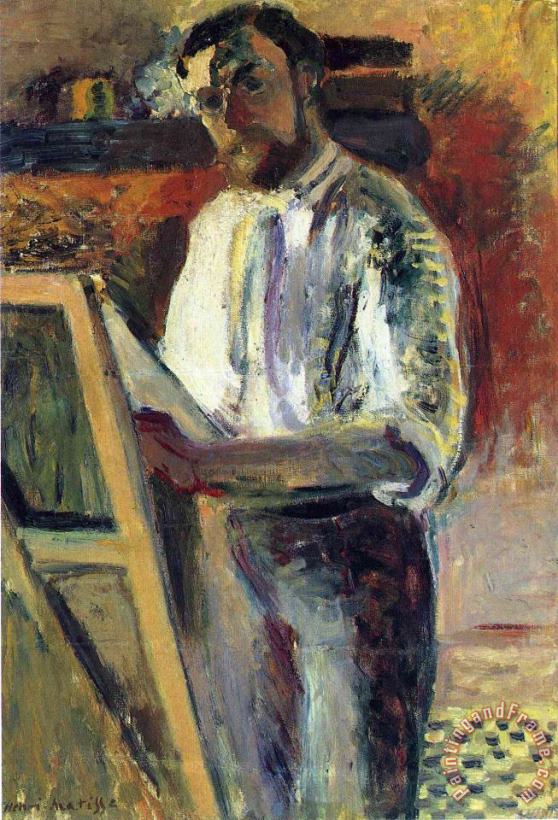 Self Portrait in Shirtsleeves 1900 painting - Henri Matisse Self Portrait in Shirtsleeves 1900 Art Print