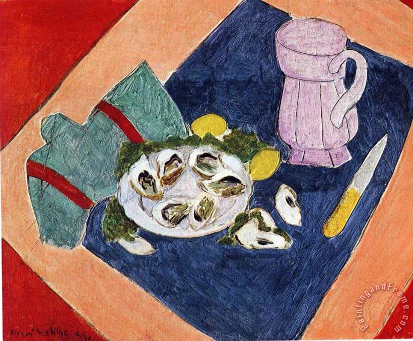 Still Life with Oysters 1940 painting - Henri Matisse Still Life with Oysters 1940 Art Print