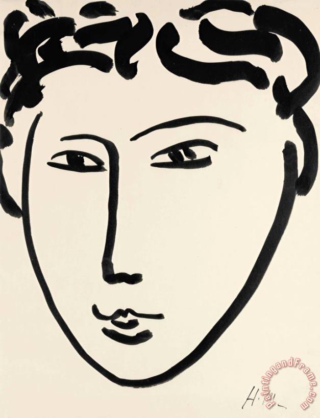 Tete De Femme, 1952 painting - Henri Matisse Tete De Femme, 1952 Art Print