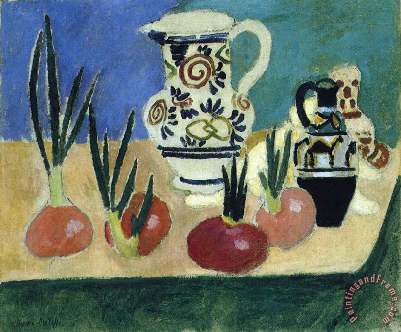 The Red Onions 1906 painting - Henri Matisse The Red Onions 1906 Art Print