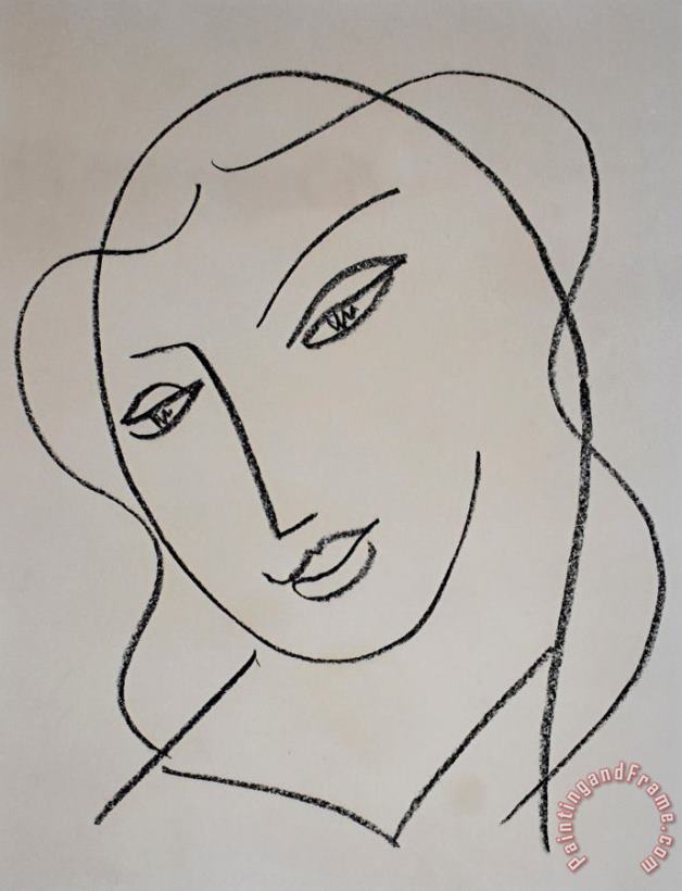 Henri Matisse Veiled Head, From Studies for The Virgin Tete Voilee Etudes Pour La Vierge, 1950 Art Print