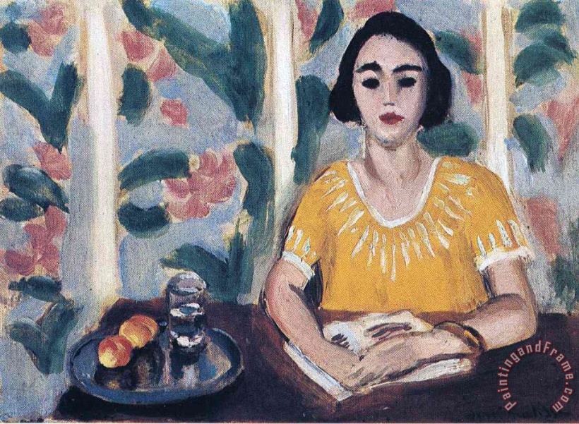 Woman Reading with Peaches 1923 painting - Henri Matisse Woman Reading with Peaches 1923 Art Print