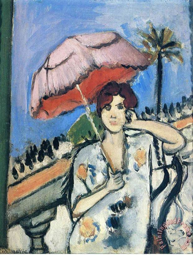 Woman with Umbrella painting - Henri Matisse Woman with Umbrella Art Print