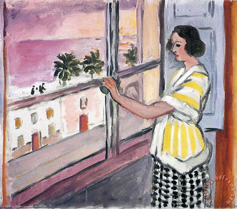Young Woman at The Window Sunset 1921 painting - Henri Matisse Young Woman at The Window Sunset 1921 Art Print