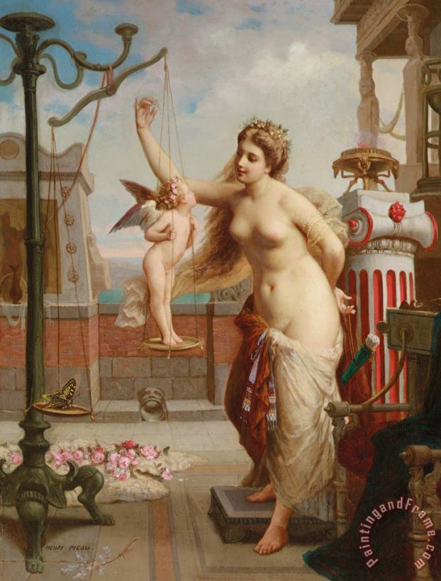 Weighing Cupid painting - Henri Pierre Picou Weighing Cupid Art Print