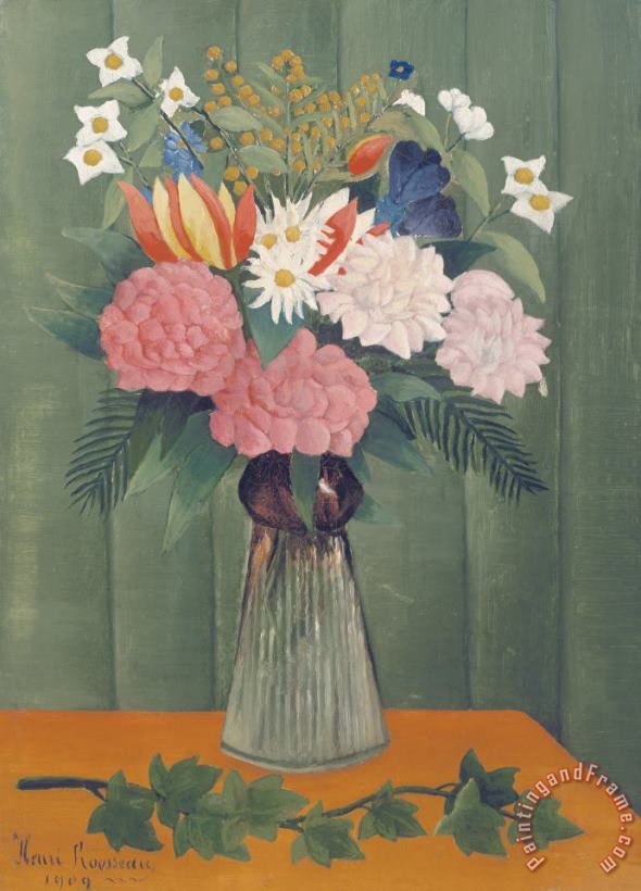 Flowers in a Vase painting - Henri Rousseau Flowers in a Vase Art Print
