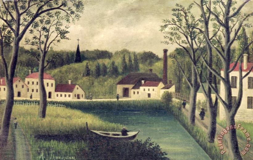 Landscape with a Fisherman painting - Henri Rousseau Landscape with a Fisherman Art Print