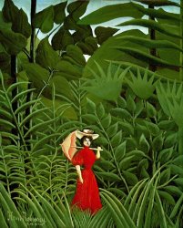 Henri Rousseau Woman In Red In The Forest