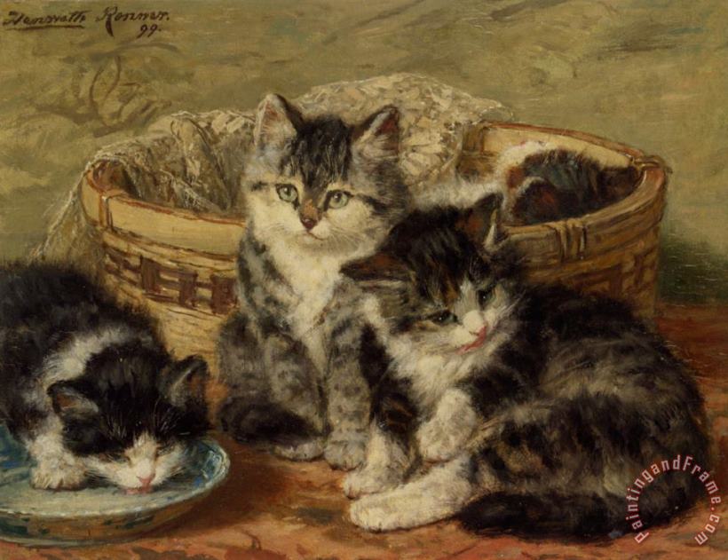 Henriette Ronner-Knip Four Kittens Art Painting