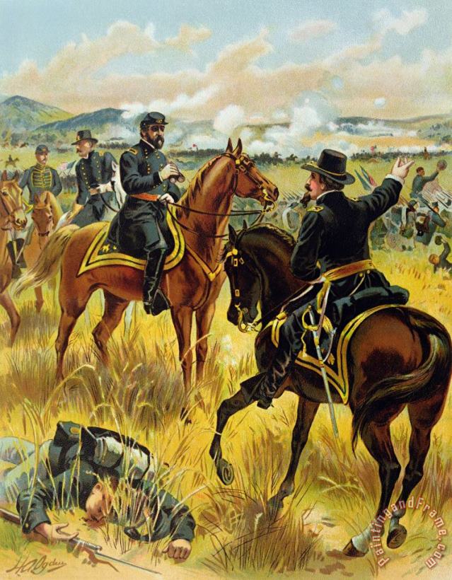 Henry Alexander Ogden Major General George Meade At The Battle Of Gettysburg Art Print