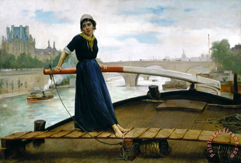 Henry Bacon Lady in a Boat Art Print