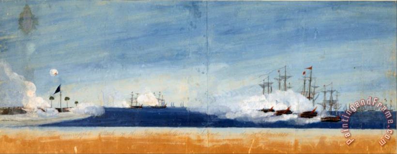 Henry Gray The Unsuccessful Attack on The Fort on Sullivan's Island Art Painting