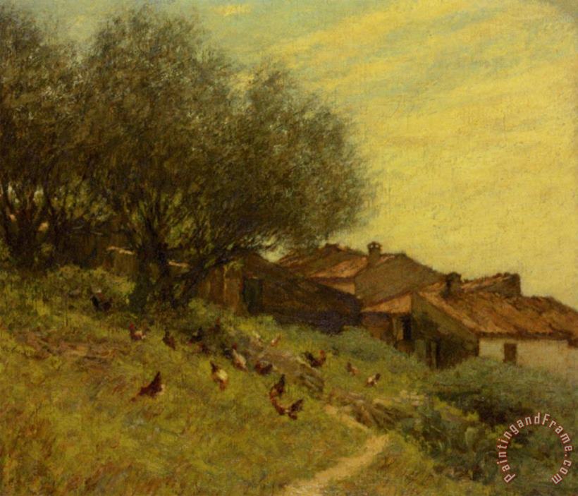 Henry Herbert La Thangue A Hillside Village in Provence Art Print