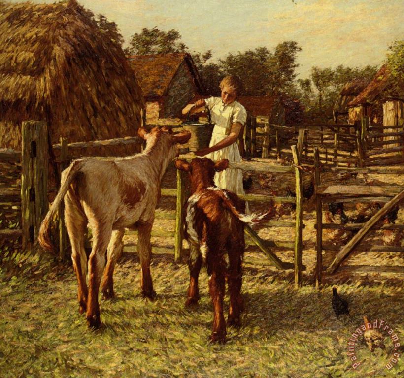 Henry Herbert La Thangue Sussex Farm Art Painting