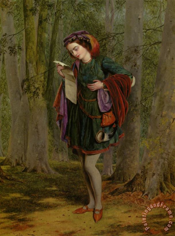 Rosalind, As You Like It painting - Henry Nelson O'neil Rosalind, As You Like It Art Print