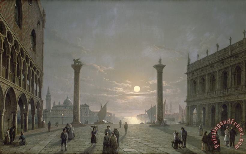 A Moonlit View of the Grand Canal H Pether Print