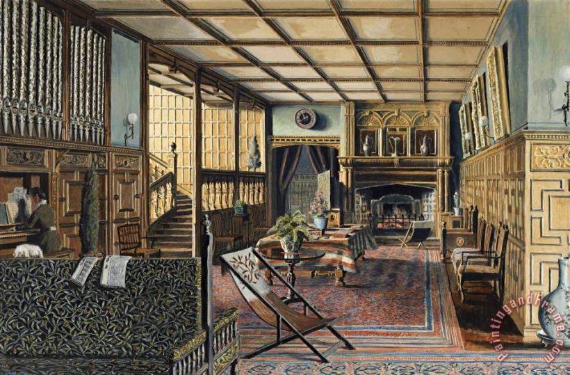 Henry Robert Robertson The Interior of Hall Place, Leigh, Near Tonbridge, Kent Art Print