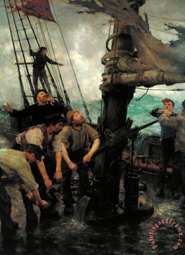 All Hands to The Pumps painting - Henry Scott Tuke All Hands to The Pumps Art Print