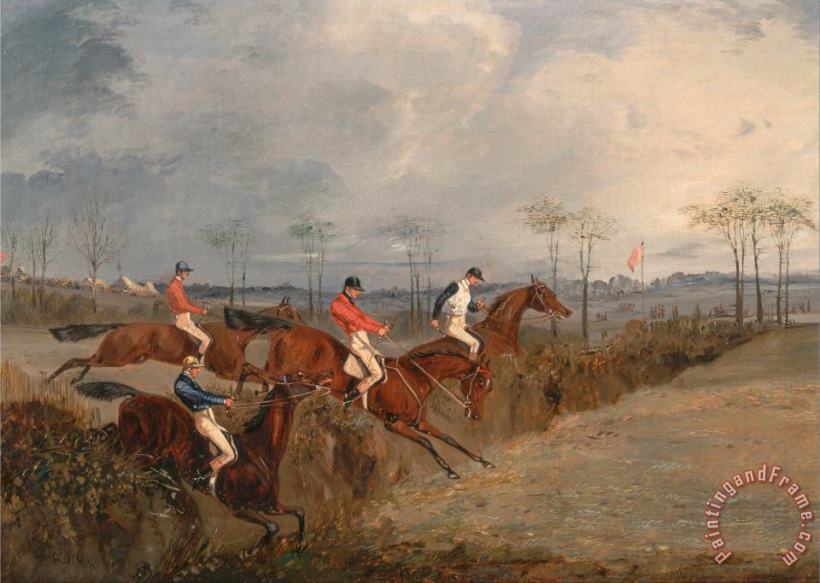 Scenes From a Steeplechase Another Hedge painting - Henry Thomas Alken Scenes From a Steeplechase Another Hedge Art Print