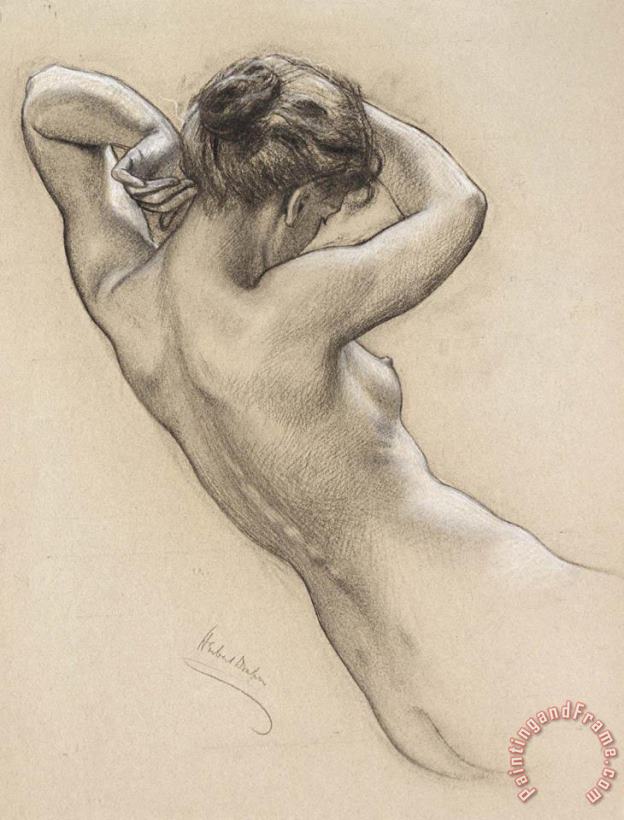 Study of Florrie Bird for a Water Nymph in 'prospero Summoning Nymphs And Deities' painting - Herbert James Draper Study of Florrie Bird for a Water Nymph in 'prospero Summoning Nymphs And Deities' Art Print