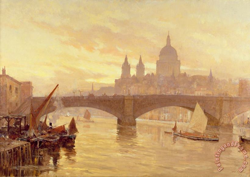 Southwark Bridge painting - Herbert Menzies Marshall Southwark Bridge Art Print
