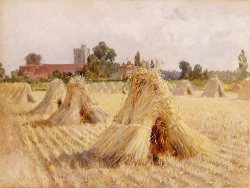 Heywood Hardy Corn Stooks by Bray Church