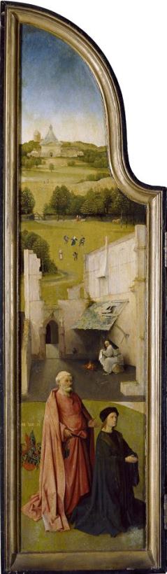 St. Peter with The Donor Left Wing of Adoration of The Magi painting - Hieronymus Bosch St. Peter with The Donor Left Wing of Adoration of The Magi Art Print