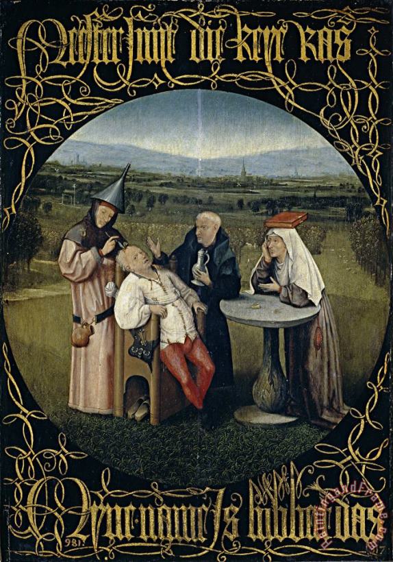 The Cure of Folly painting - Hieronymus Bosch The Cure of Folly Art Print