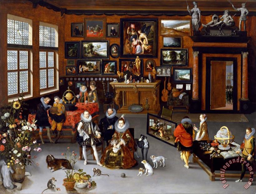 The Archdukes Albert And Isabella Visiting a Collector's Cabinet painting - Hieronymus Francken II The Archdukes Albert And Isabella Visiting a Collector's Cabinet Art Print