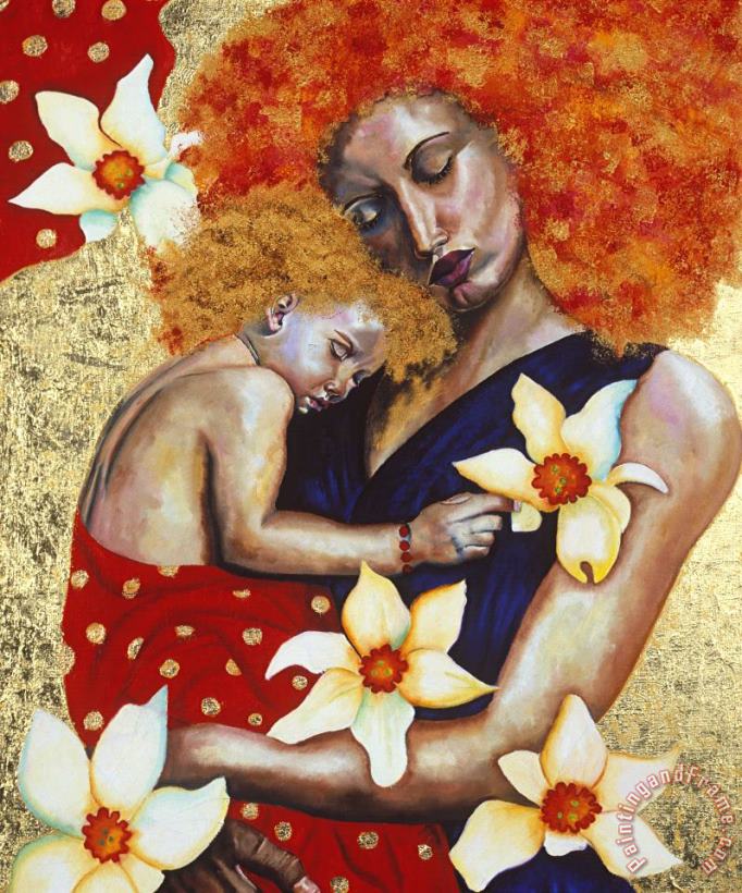 Mother And Child painting - Hilary Dunne Mother And Child Art Print