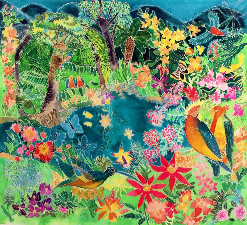 Hilary Simon Caribbean Jungle Art Painting