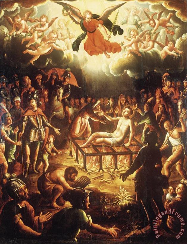 Hipolito De Rioja The Martyrdom of Saint Lawrence Art Painting