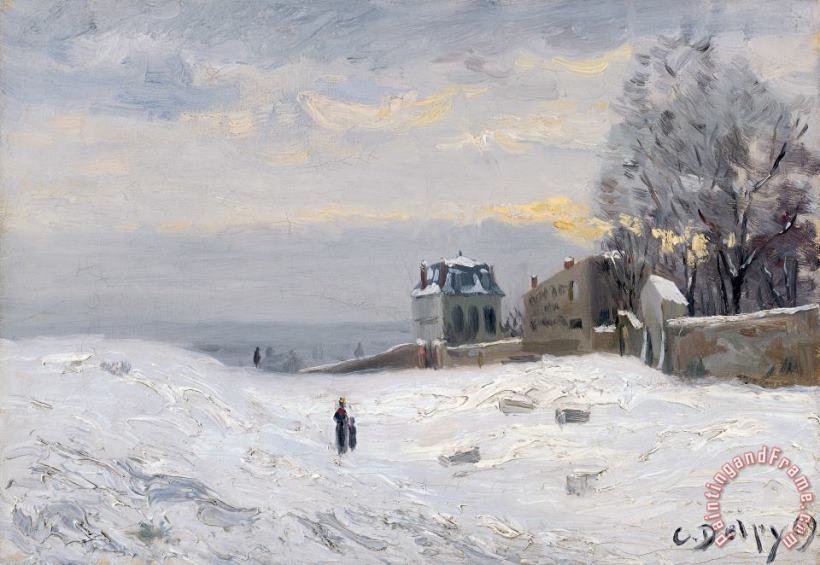 Hippolyte Camille Delpy Snow at Montmartre Art Painting