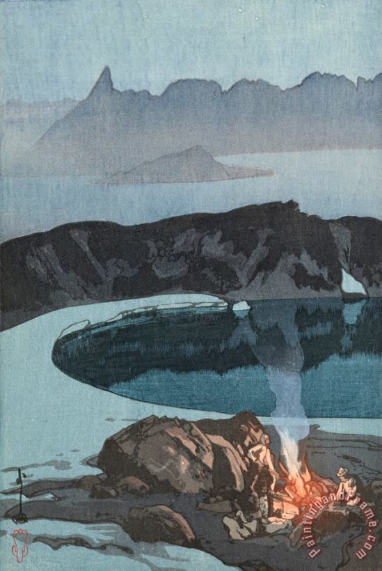 Hiroshi Yoshida Camping on Washiba Mountain (washiba Dake No Yaei), From The Series Japanese Alps, One of Twelve Subjects (nihon Arupusu Ju Ni Dai No Uchi) Art Print