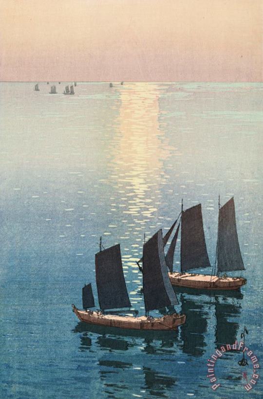 Hiroshi Yoshida Glittering Sea (hikaru Umi), From The Inland Sea Series (seto Naikai Shu) Art Painting