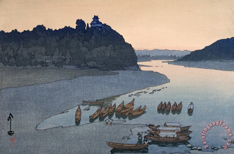 Kiso River (kisogawa) painting - Hiroshi Yoshida Kiso River (kisogawa) Art Print