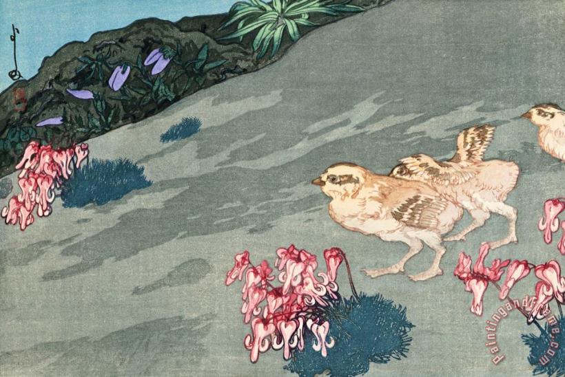 Hiroshi Yoshida Mountain Chicken And Flower (raicho to Komagusa), From The Series Japanese Alps, One of Twelve Subjects (nihon Arupusu Ju Ni Dai No Uchi) Art Painting
