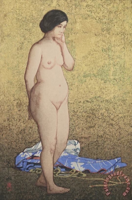 Study of Nude (shusaku) painting - Hiroshi Yoshida Study of Nude (shusaku) Art Print