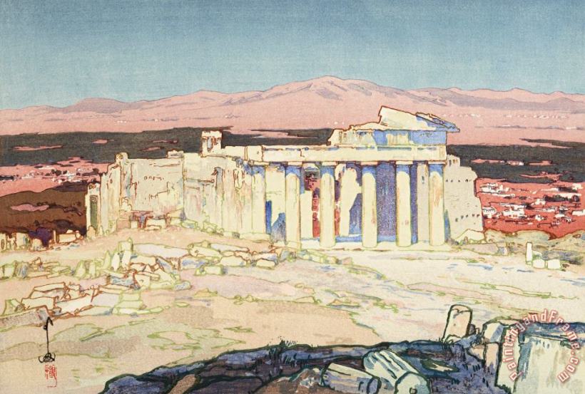 The Acropolis at Athens (azensu No Koseki), From The European Series painting - Hiroshi Yoshida The Acropolis at Athens (azensu No Koseki), From The European Series Art Print