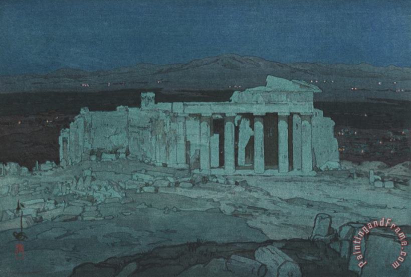 Hiroshi Yoshida The Acropolis at Athens at Night (azensu No Koseki, Yo), From The European Series Art Print