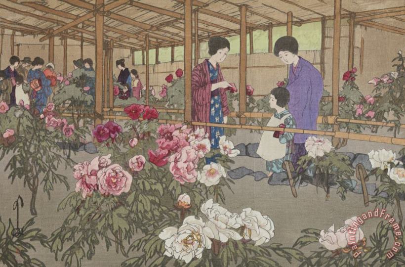 Hiroshi Yoshida Tokugawa Peony Garden (ochiai, Tokugawa Botan En), From The Series Twelve Views of Tokyo (tokyo Ju Ni Dai) Art Print